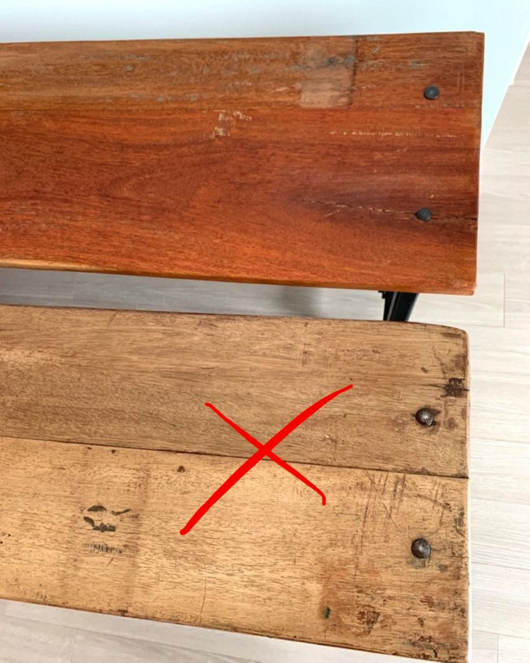 빈티지 가구 원목 철제 벤치 의자 이미지