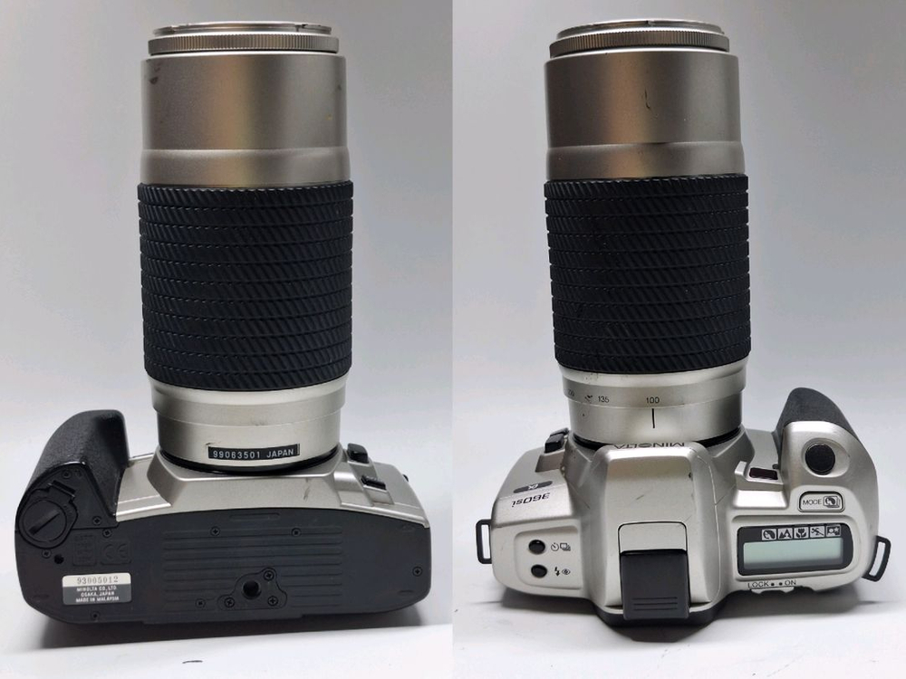빈티지 필름카메라 풀세트/미놀타 a-360si 필름카메라 100-300mm 망원렌즈 가방 스트랩 레트로 로모 앤틱 이미지