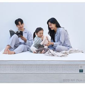 아쿠아텍스 패브릭 호텔식 침대프레임 + 25cm 필로우탑 본넬스프링 매트리스 (LK 사이즈) 이미지