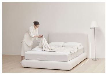 아쿠아텍스 패브릭 호텔식 침대프레임 + 25cm 필로우탑 본넬스프링 매트리스 (LK 사이즈) 이미지