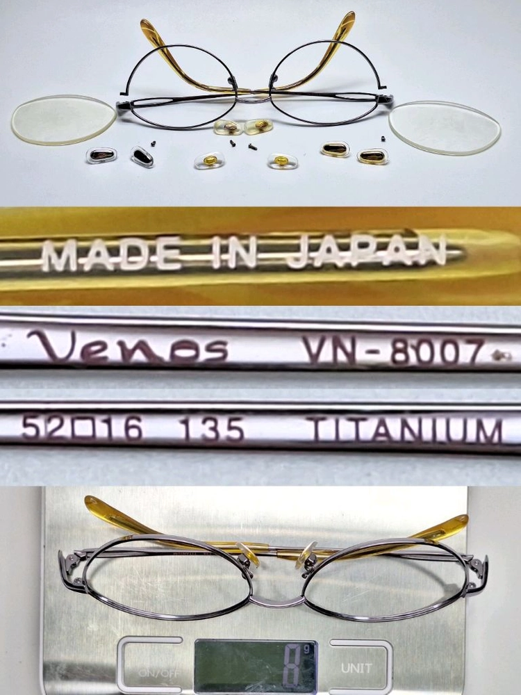 일본제 빈티지 티타늄 캣아이 안경테 52mm/VENOS VN-8007/여성안경 레트로 클래식 y2k 수입 패션 아이 이미지