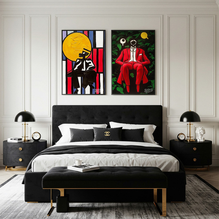 그림 액자 팝아트 인테리어소품 태양을 쓴 남자 그림 인물그림 모던아트 추상화 유화 아크릴화 대형 거실 카페 인테리어 이미지