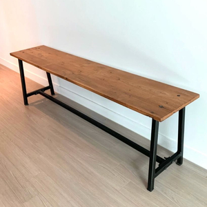 빈티지 가구 원목 철제 벤치 의자 이미지