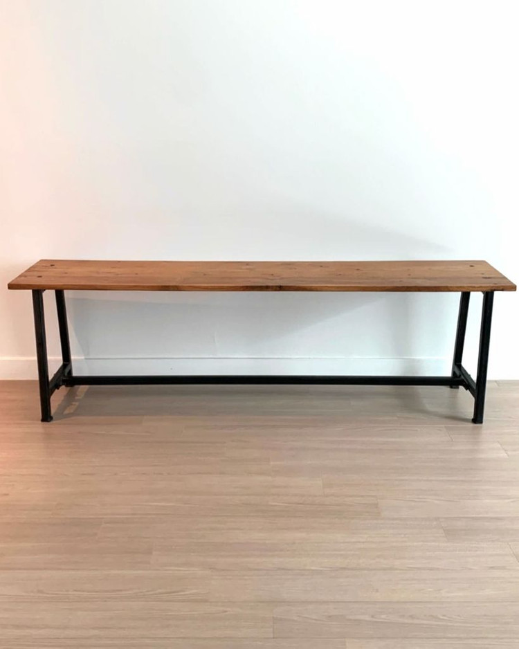 빈티지 가구 원목 철제 벤치 의자 이미지