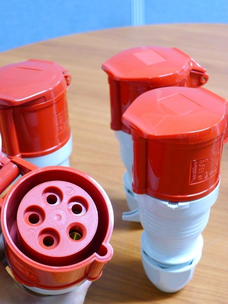 14개 옥외용 방수플러그, 방수콘센트 Walther, PCE, 독일제 오스트리아 이미지