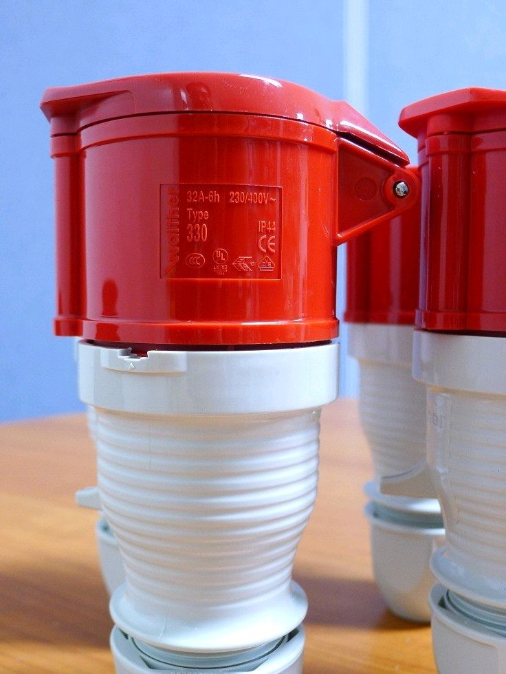 14개 옥외용 방수플러그, 방수콘센트 Walther, PCE, 독일제 오스트리아 이미지