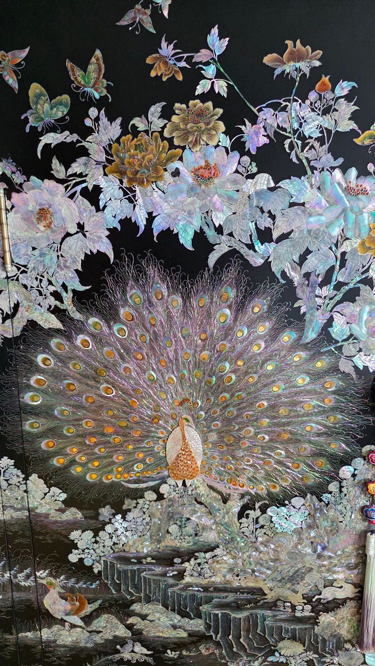 [초희귀/순금 30돈 세공] 24K 112.5g 보증서 포함 명품 나전칠기 자개농 세트 이미지