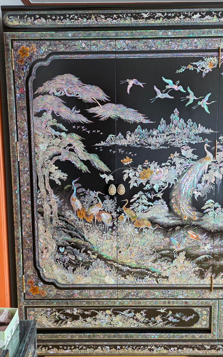 [초희귀/순금 30돈 세공] 24K 112.5g 보증서 포함 명품 나전칠기 자개농 세트 이미지