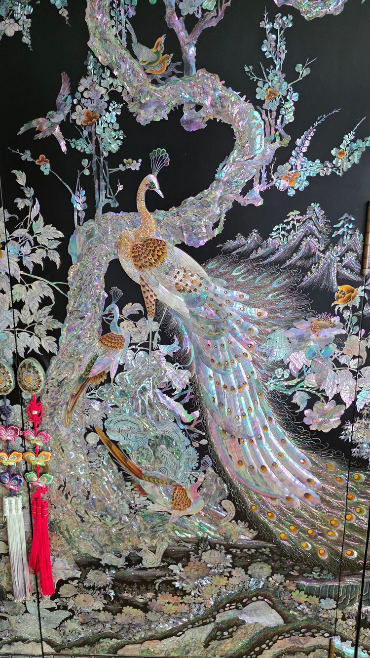 [초희귀/순금 30돈 세공] 24K 112.5g 보증서 포함 명품 나전칠기 자개농 세트 이미지