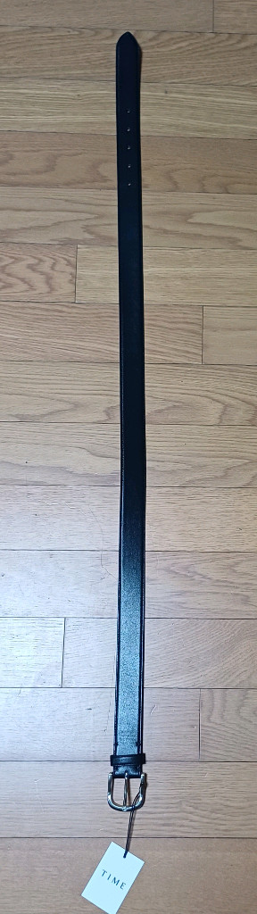 새상품 타임(TIME) 정품 천연가죽 슬림 벨트 (블랙) 이미지