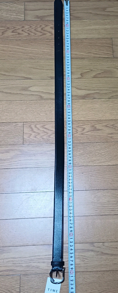 새상품 타임(TIME) 정품 천연가죽 슬림 벨트 (블랙) 이미지