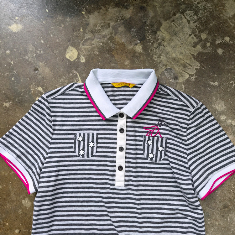 95) 루이까스텔 골프 스트라이프 반팔 카라티셔츠 반팔티 여성 골프웨어 이미지