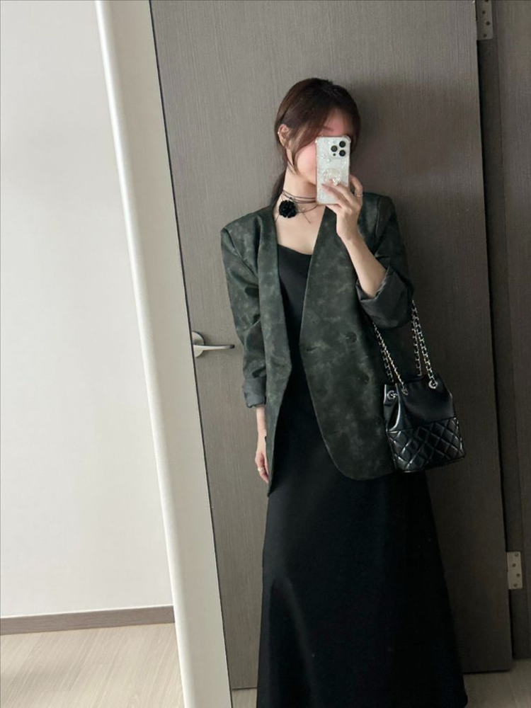 바이씨니 크랙 레더자켓 :) + 코사지목걸이 포함 이미지