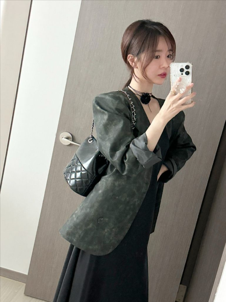 바이씨니 크랙 레더자켓 :) + 코사지목걸이 포함 이미지