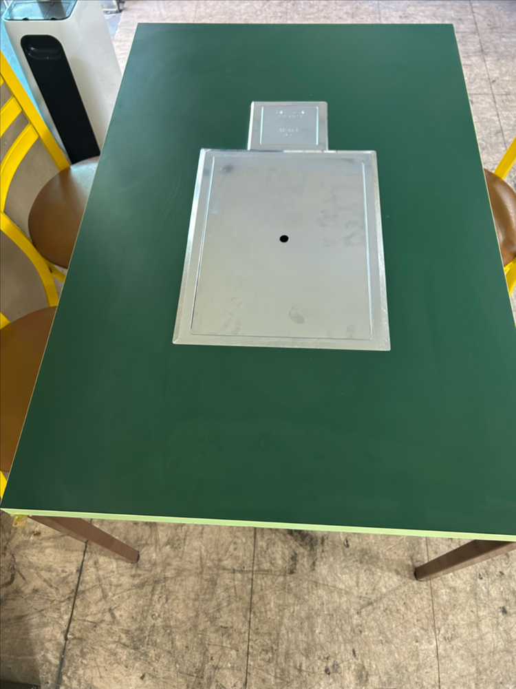 업소용 테이블형 로스타 식탁 의자 세트 사각로스타 매립형 HK-2006G 이미지