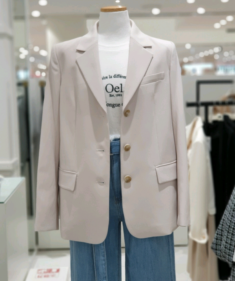 새상품 온앤온 싱글 자켓 에크루베이지 66사이즈 이미지