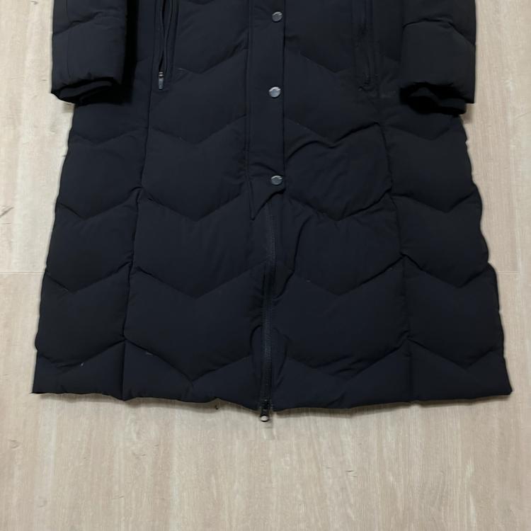 와이드앵글 여성 골프웨어 라쿤퍼 후드 구스다운 롱패딩 M/95 이미지