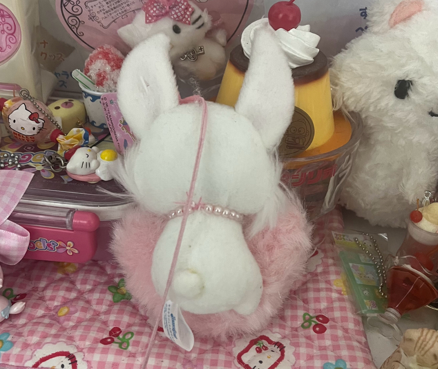 고전 쥬얼펫 루비 하트 큐빅 보석 폼폼이 키링 스트랩 산리오 산엑스 갸루 이미지