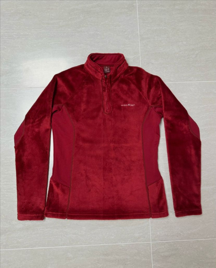 montbell 몽벨 여성용 후리스 등산 집업 탑 (레드) 이미지