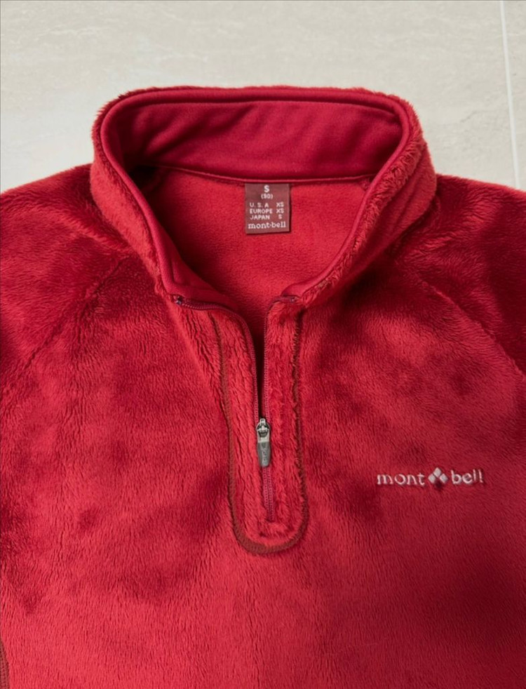 montbell 몽벨 여성용 후리스 등산 집업 탑 (레드) 이미지
