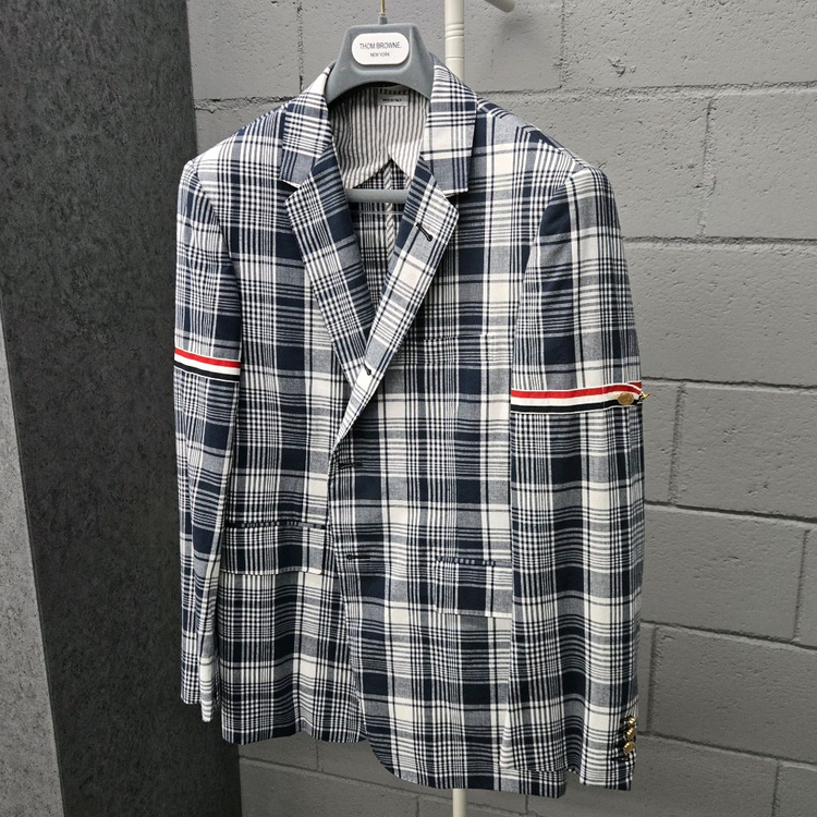 새상품 / 톰브라운 RWB 암밴드 체크 블레이저 수트 정장 셋업 이미지