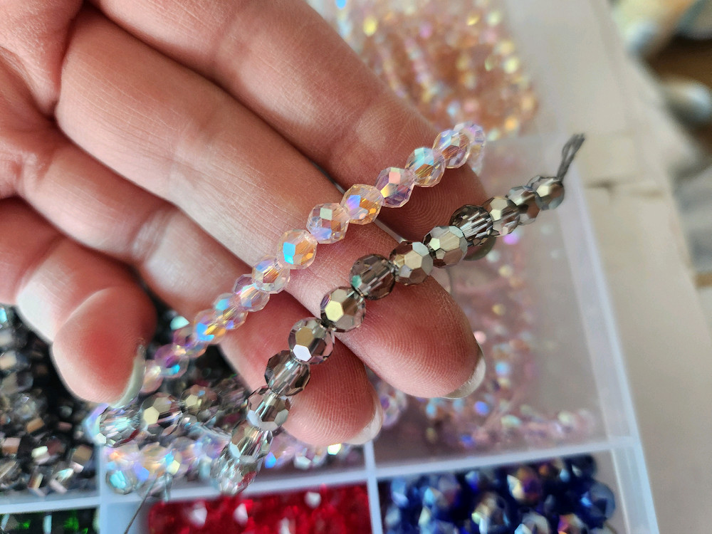 크리스탈 믹스 비즈재료 키링재료 악세사리재료 스트랩재료 이미지