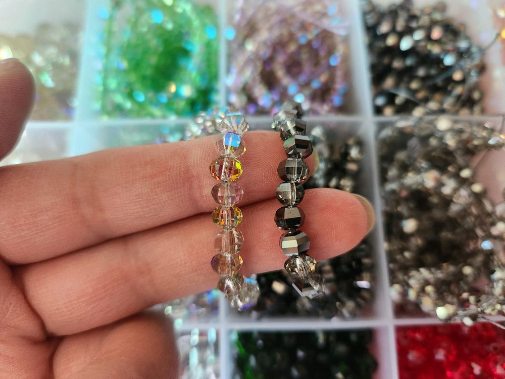 크리스탈 믹스 비즈재료 키링재료 악세사리재료 스트랩재료 이미지