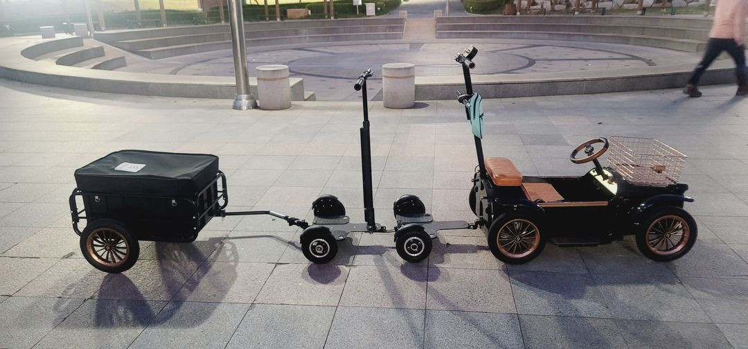 어린이 전동차 디트로네S 600W 몬스터 더블보드 산타자 트레일러 패키지 판매 이미지