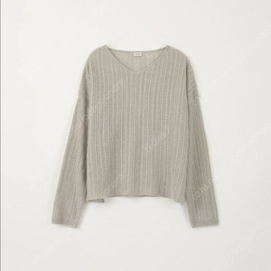 시에 트위들 리넨 브이넥 니트 미스티 그레이 이미지