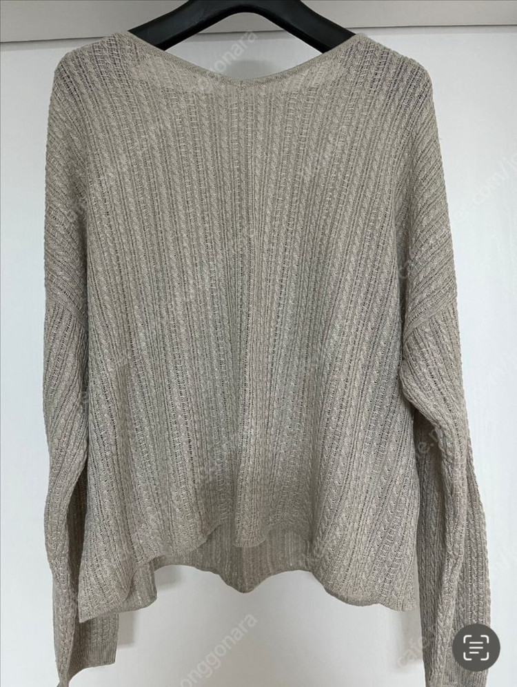 시에 트위들 리넨 브이넥 니트 미스티 그레이 이미지