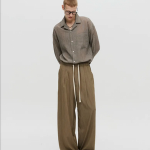 디앤에스알 썸머 원턱 와이드 팬츠 베이지 M size 이미지