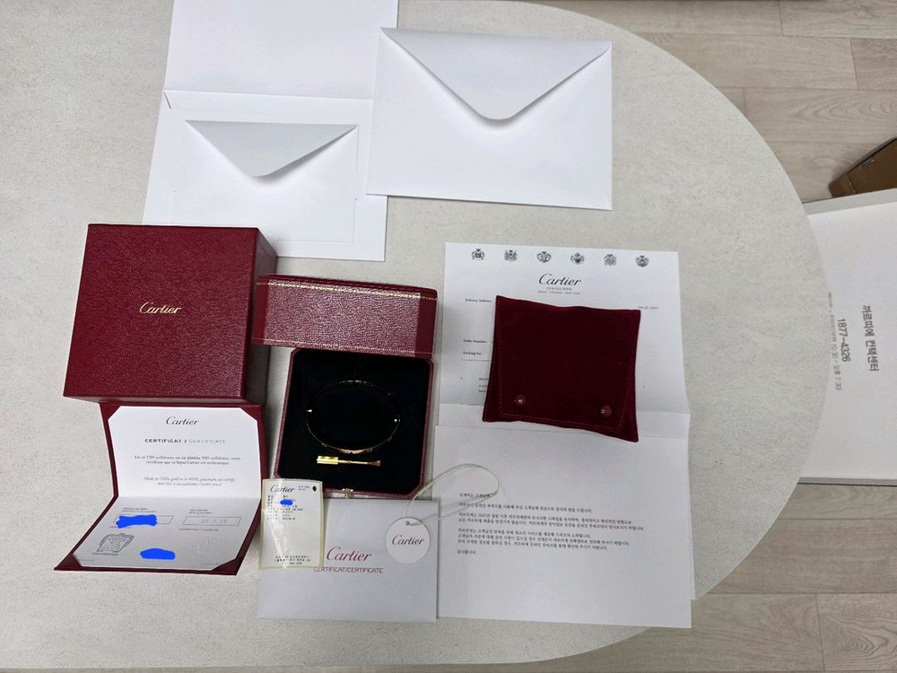 까르띠에 러브 브레이슬릿 팔찌 클래식 21사이즈 옐로우골드 이미지