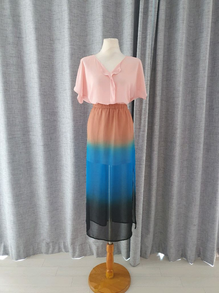 (새상품)포에버21 쉬폰 롱스커트 55반~77반 이미지