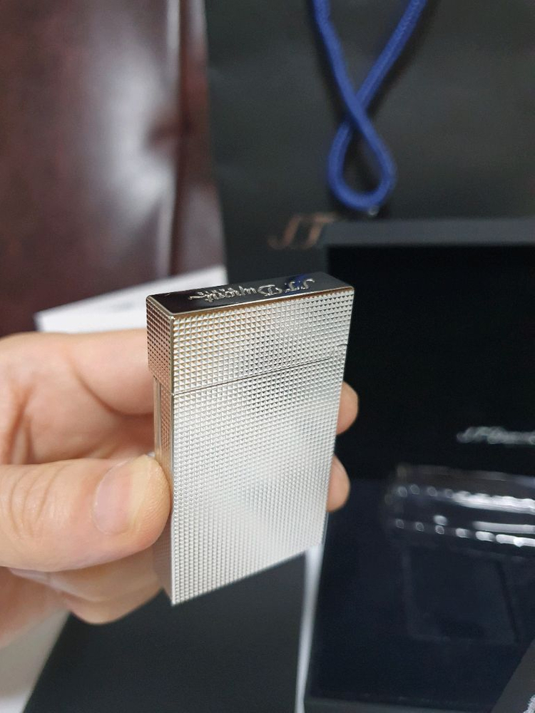 [새상품,백화점판,풀세트] 듀퐁라이터 뉴 라인2 신형 ca16455 팔라듐 백금 쌍불 듀퐁 라이타 이미지