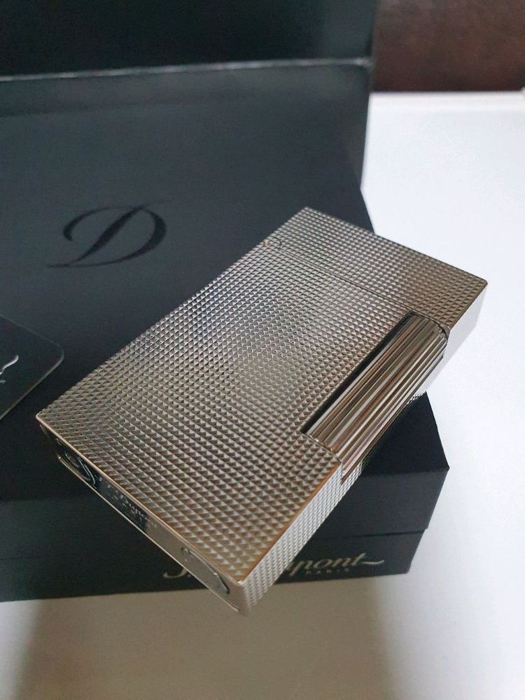 [새상품,백화점판,풀세트] 듀퐁라이터 뉴 라인2 신형 ca16455 팔라듐 백금 쌍불 듀퐁 라이타 이미지