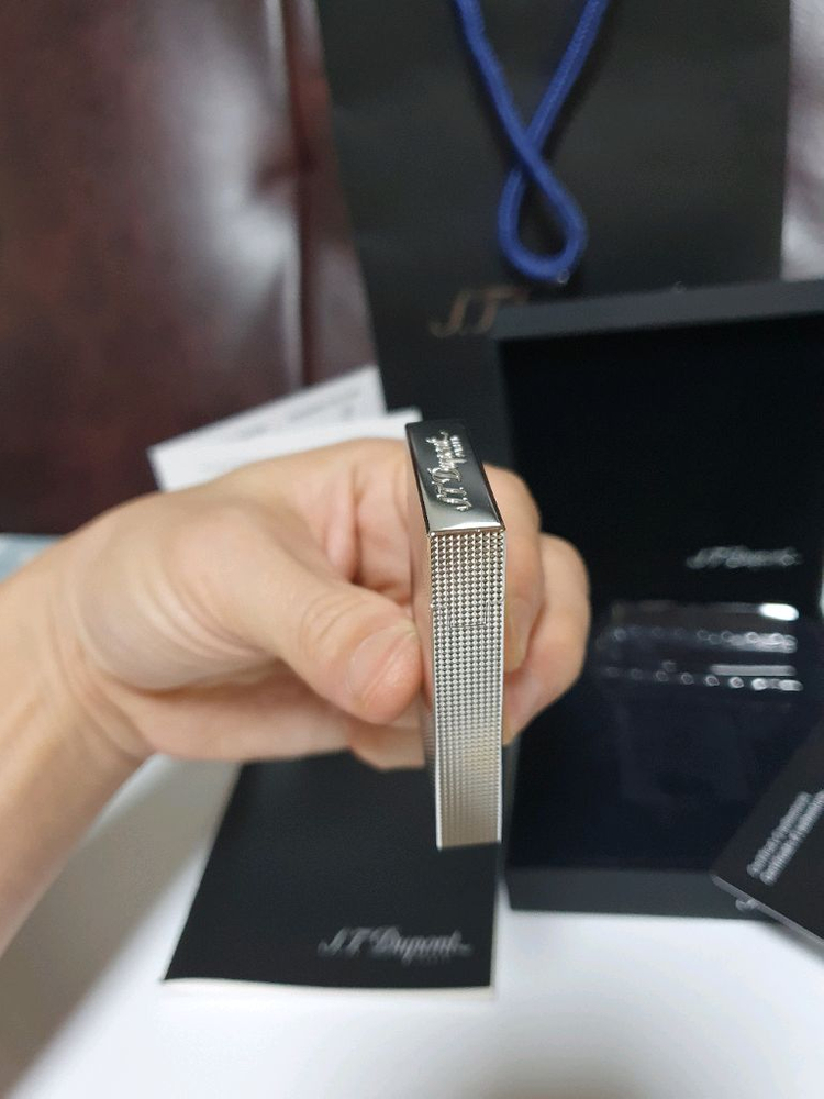 [새상품,백화점판,풀세트] 듀퐁라이터 뉴 라인2 신형 ca16455 팔라듐 백금 쌍불 듀퐁 라이타 이미지