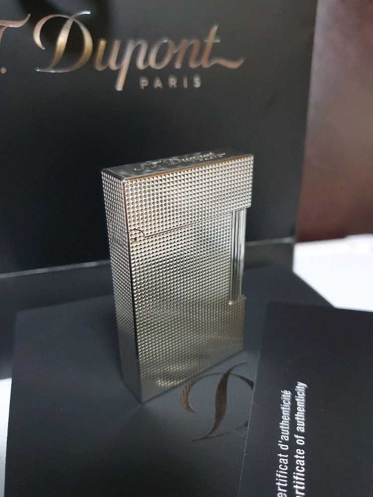 [새상품,백화점판,풀세트] 듀퐁라이터 뉴 라인2 신형 ca16455 팔라듐 백금 쌍불 듀퐁 라이타 이미지