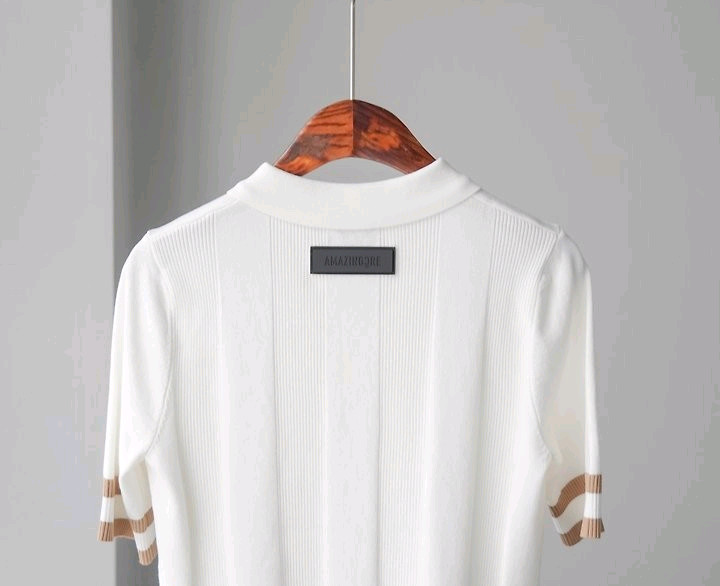 어메이징크리 여성 골프 고스트 카라넥 니트 티셔츠 이미지