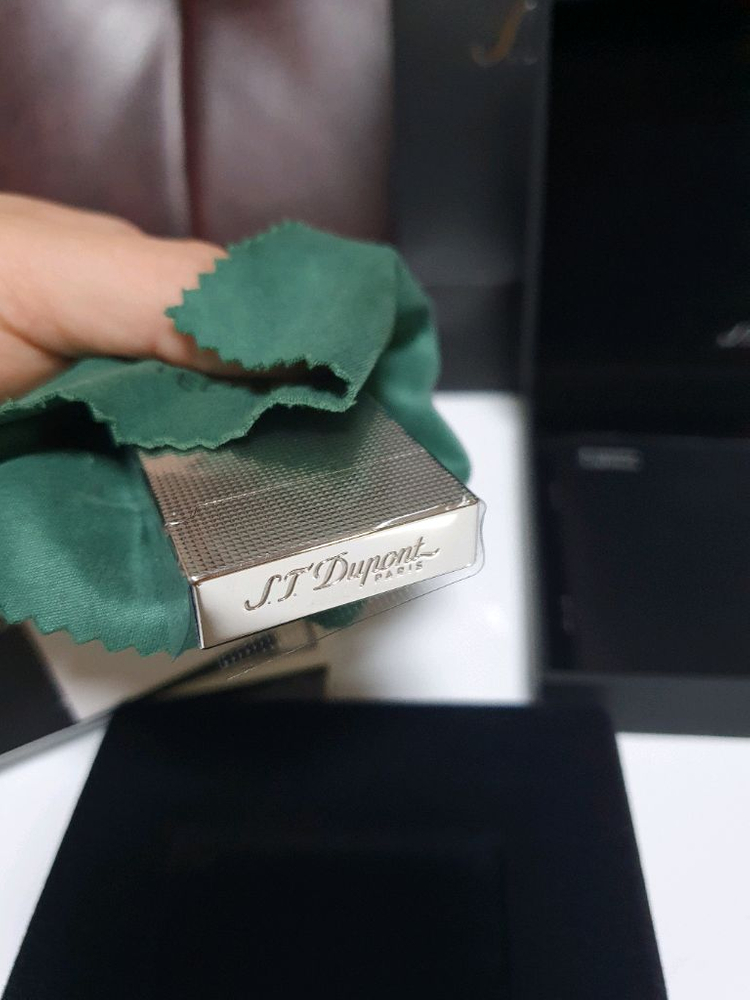 [새상품,백화점판,풀세트] 듀퐁라이터 뉴 라인2 신형 ca16455 팔라듐 백금 쌍불 듀퐁 라이타 이미지