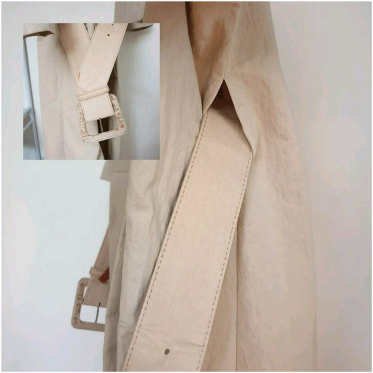 명품 MARNI 마르니 쇼라인 오픈카라 입체소매 벨티드 원피스 트렌치 이미지