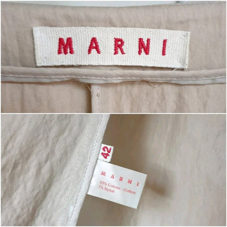 명품 MARNI 마르니 쇼라인 오픈카라 입체소매 벨티드 원피스 트렌치 이미지