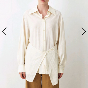 새상품) 모한 mohan 랩 레이어드 셔츠 블라우스 크림 m 이미지