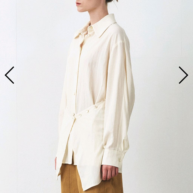 새상품) 모한 mohan 랩 레이어드 셔츠 블라우스 크림 m 이미지