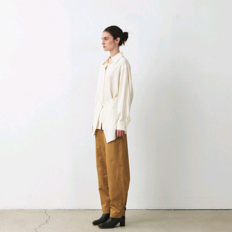 새상품) 모한 mohan 랩 레이어드 셔츠 블라우스 크림 m 이미지