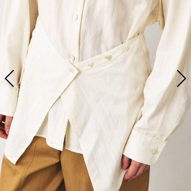 새상품) 모한 mohan 랩 레이어드 셔츠 블라우스 크림 m 이미지