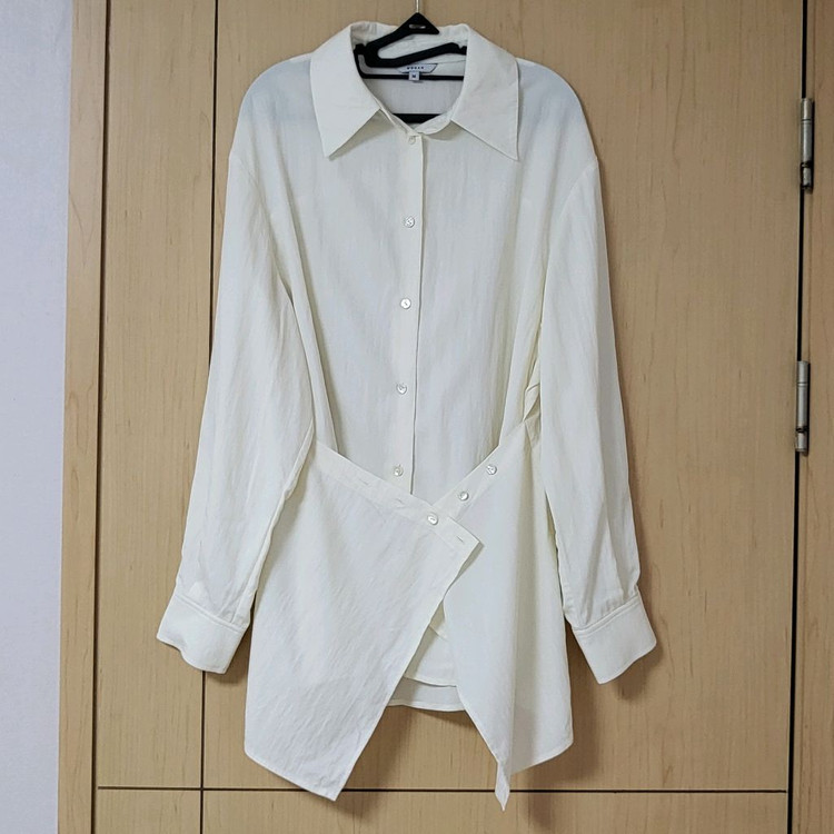 새상품) 모한 mohan 랩 레이어드 셔츠 블라우스 크림 m 이미지