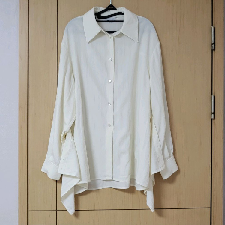 새상품) 모한 mohan 랩 레이어드 셔츠 블라우스 크림 m 이미지