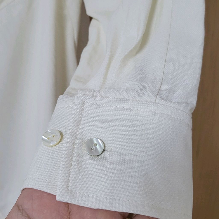 새상품) 모한 mohan 랩 레이어드 셔츠 블라우스 크림 m 이미지