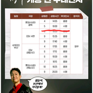 짱구 무대인사 A열 통로 양도 정우 이미지