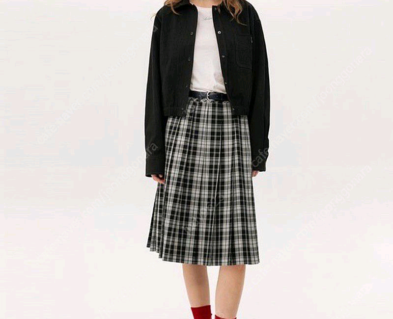 앤유 체크 플리츠 스커트 (55) 이미지